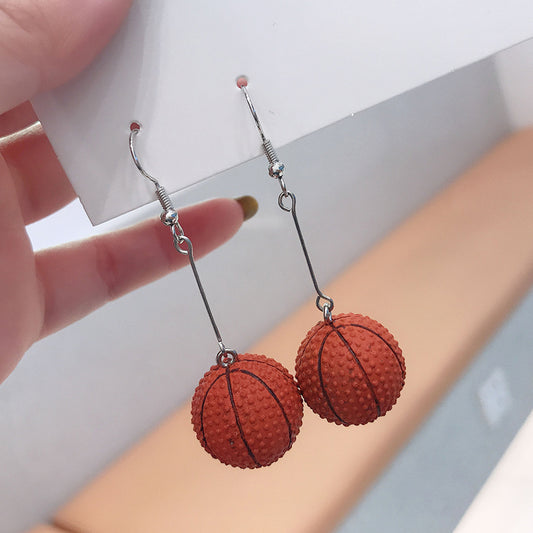 Exaggerated Sporty Basketball Earrings