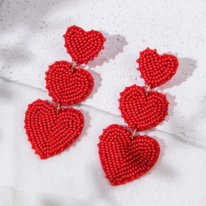 Heart Beaded Earrings