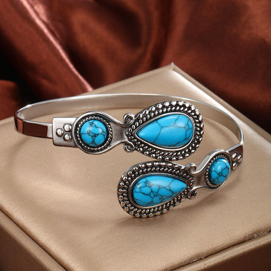 Statement Turquoise Metal Bracelet