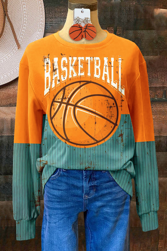 Casual Basketball Game Day Print Top