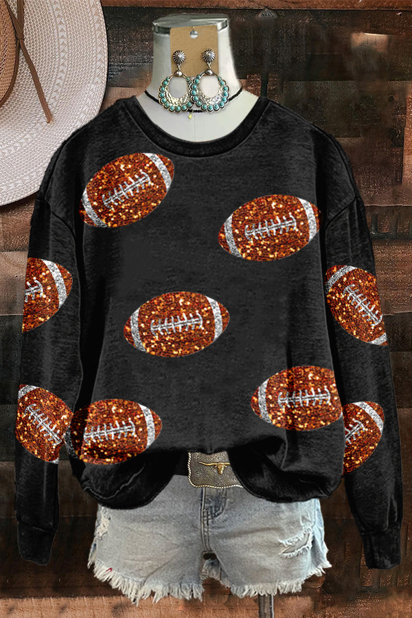 Unique Football Gameday Print Sweatshirt