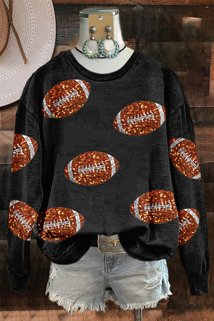 Unique Football Gameday Print Sweatshirt