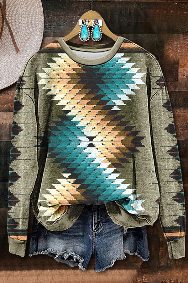 Contrast Cross Print Sweatshirt