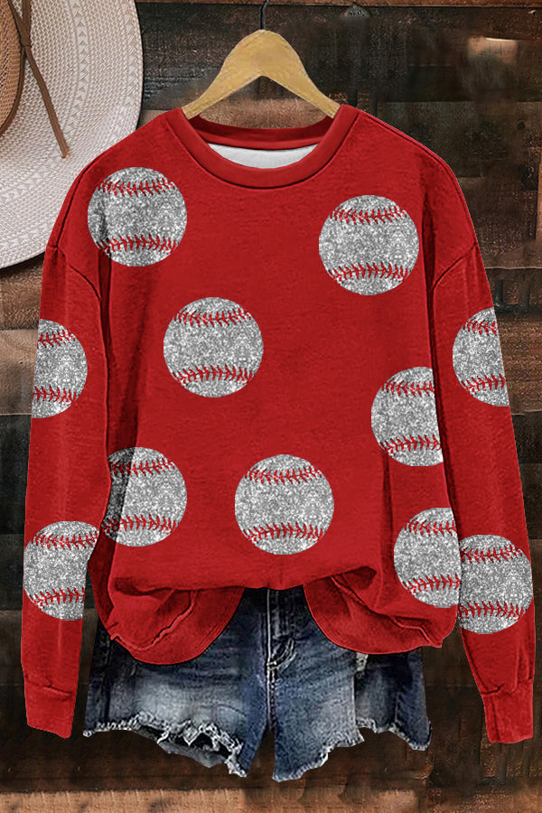 Classic Gameday Baseball Print Sweatshirt