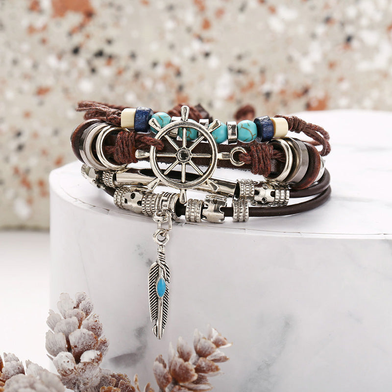 Turquoise Multilayer Leather Bracelet