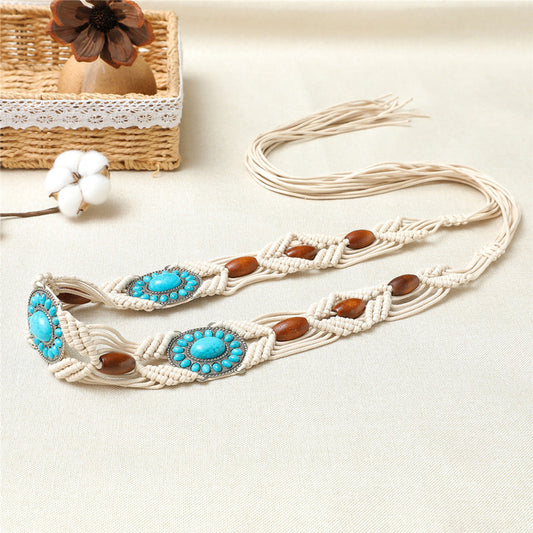 Acrylic Turquoise Braided Waist Chain