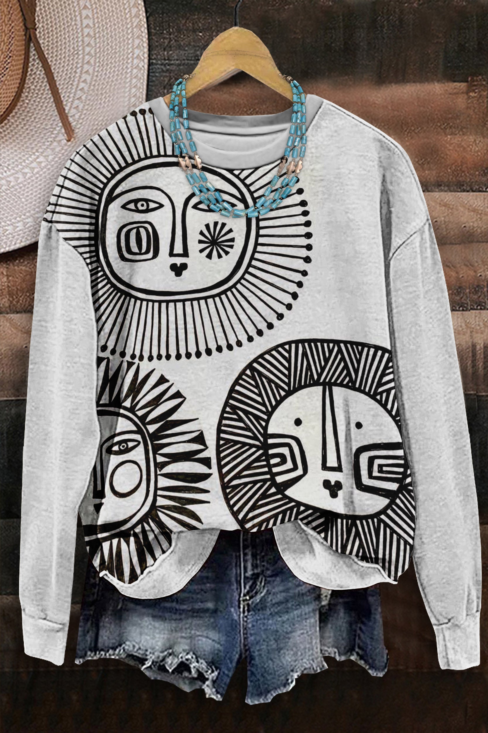 Sun and Moon Graphic Sweatshirt