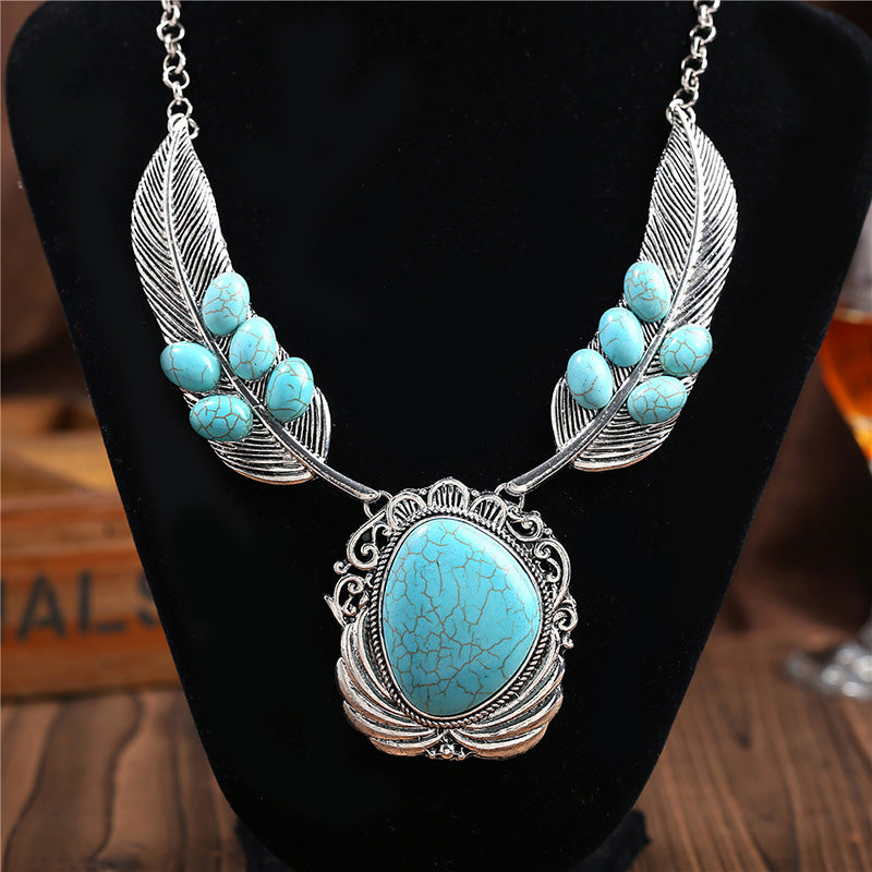 Feather Turquoise Necklace