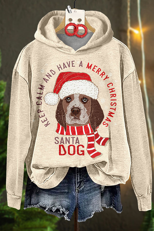 Christmas Santa Dog Hooded Sweatshirt