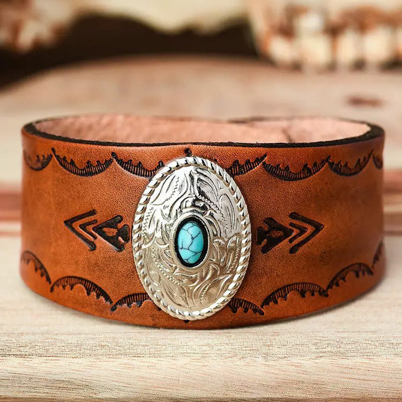 Turquoise Wide Buckle Bracelet