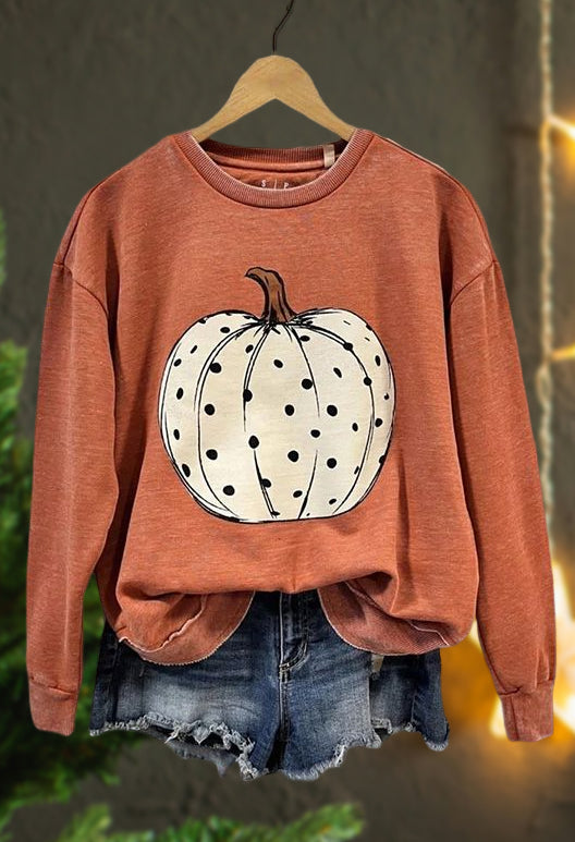 Casual Pumpkin Sweatshirt