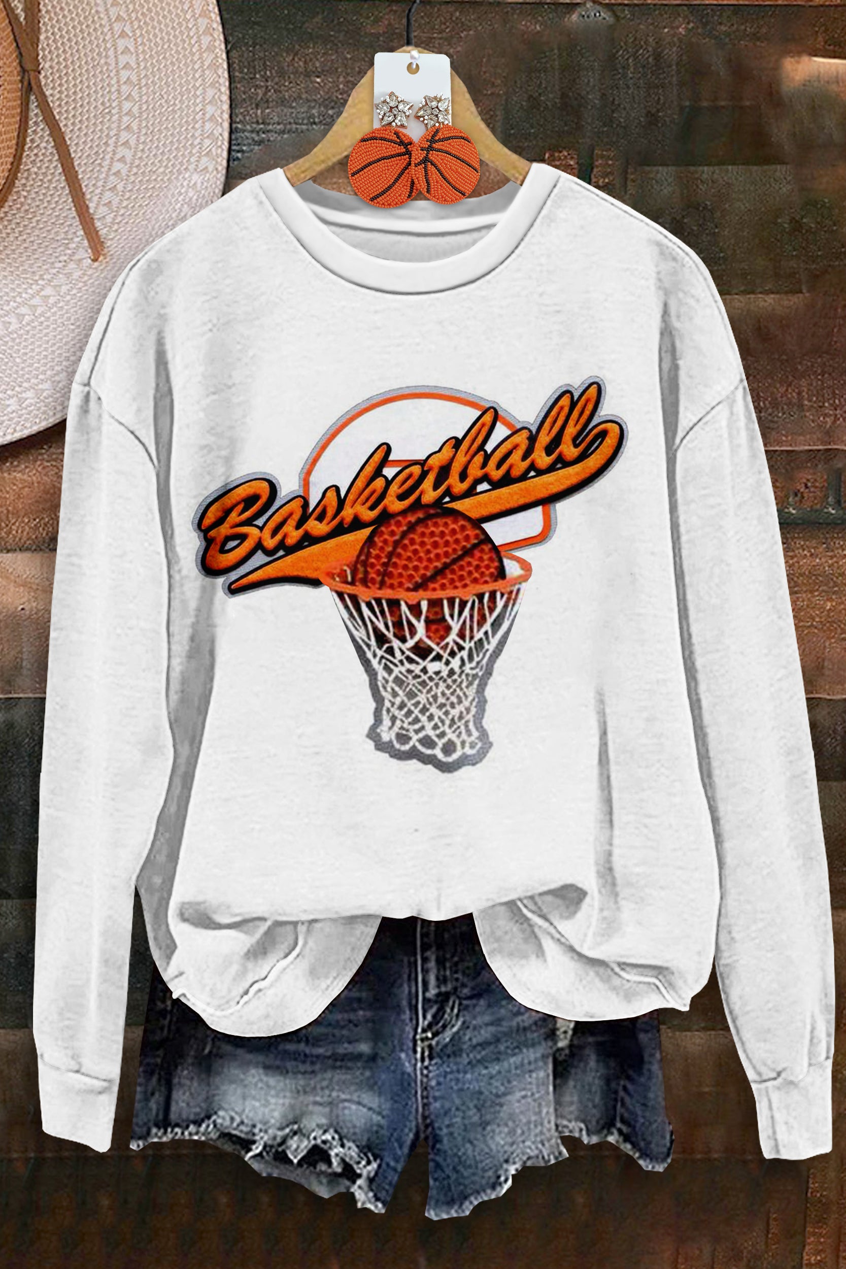 Simple Basketball Game Day Print Top