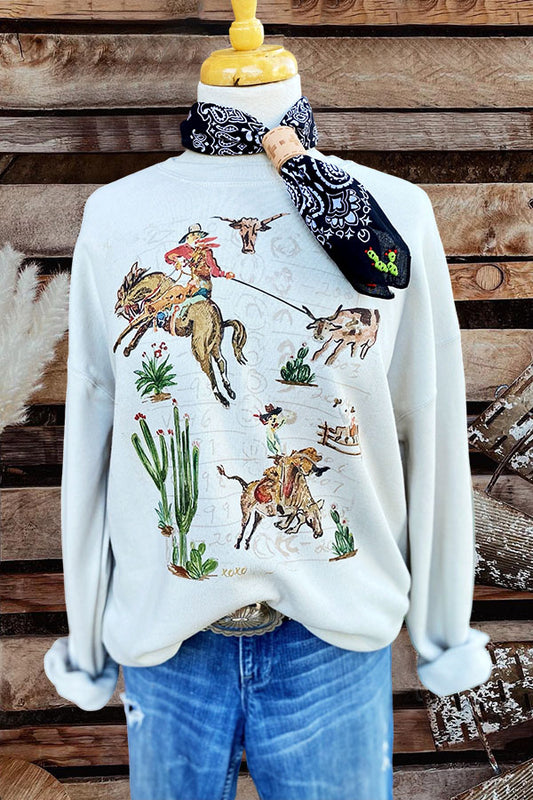 Retro Western Scene Sweatshirt