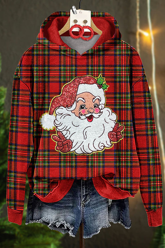 Christmas Plaid Santa Hoodie