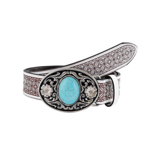 Western Turquoise Flower Belt