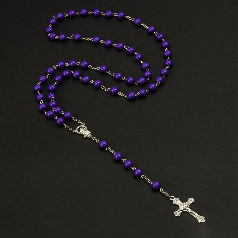 Vintage Faith Cross Beaded Necklace