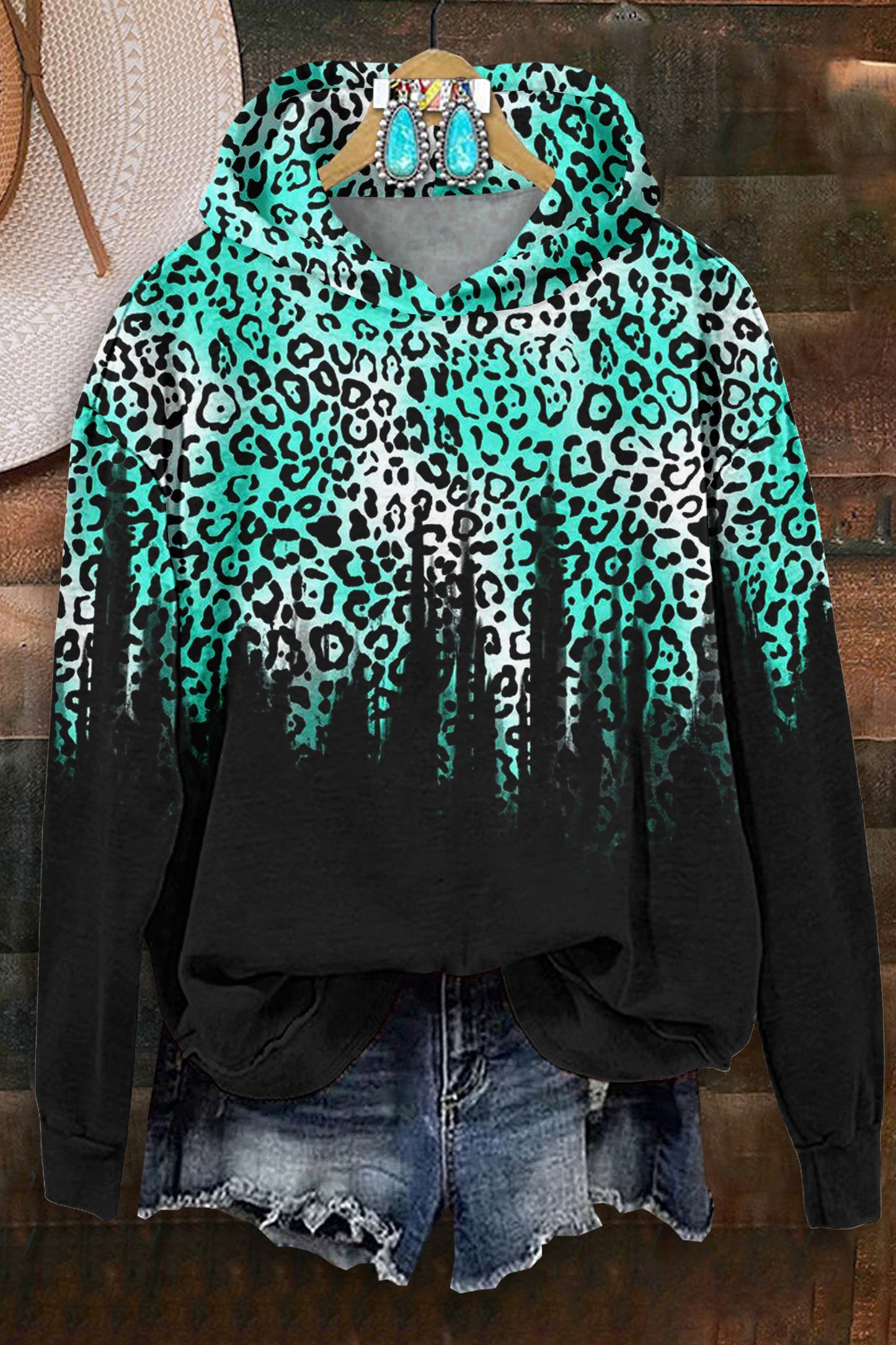 Fresh Leopard Print Long Sleeve Hoodie