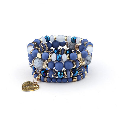 Bohemia Multi-layered Wood Beaded Bracelet