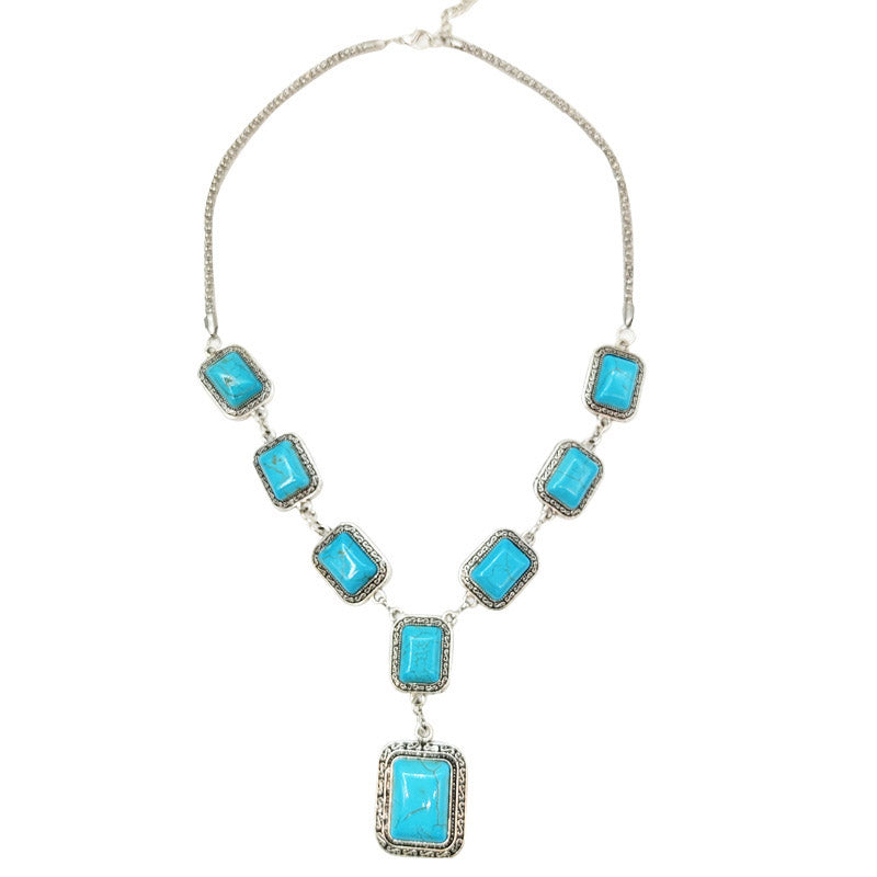 Bohemian Vintage Turquoise Alloy Necklace