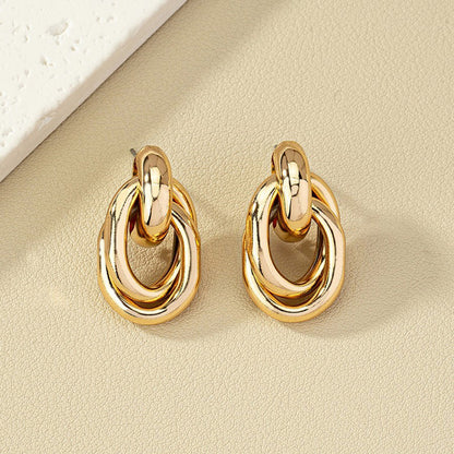 Stylish Geometric Circle Metal Earrings