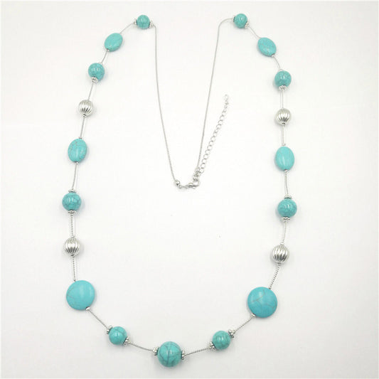 Fashionable Turquoise Beaded Necklace