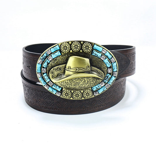 Western Turquoise Hat Belt