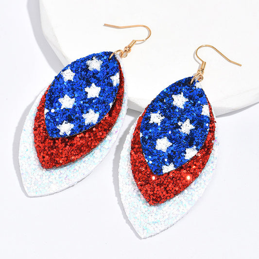 Sequin Independence Day Earrings