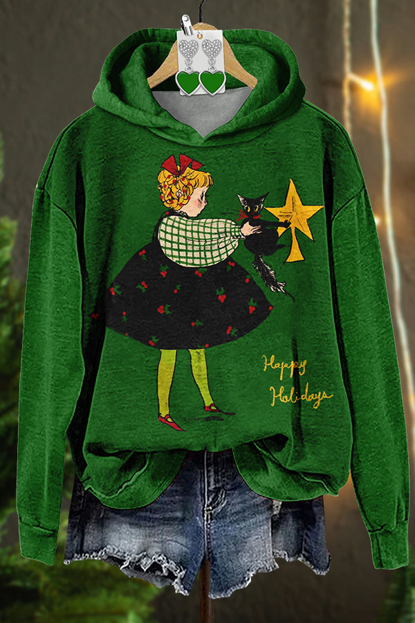 Christmas Girl Printed Hoodie