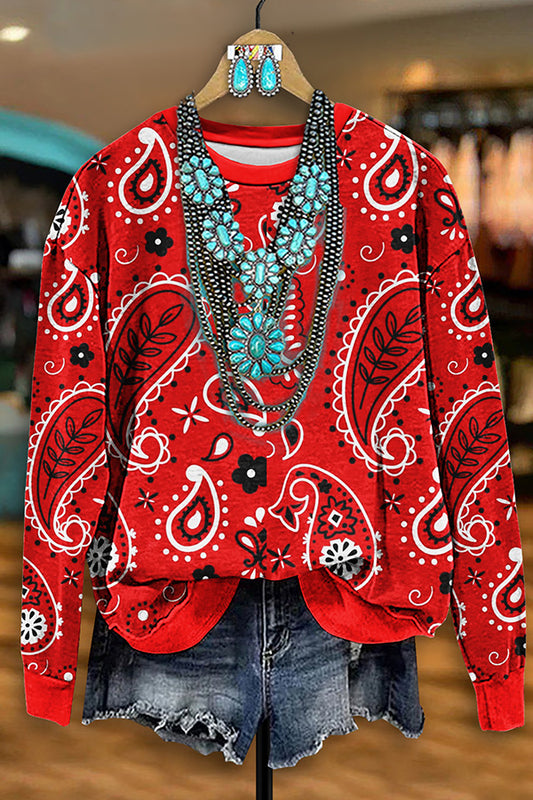 Vintage Western Perris Floral Print Sweatshirt