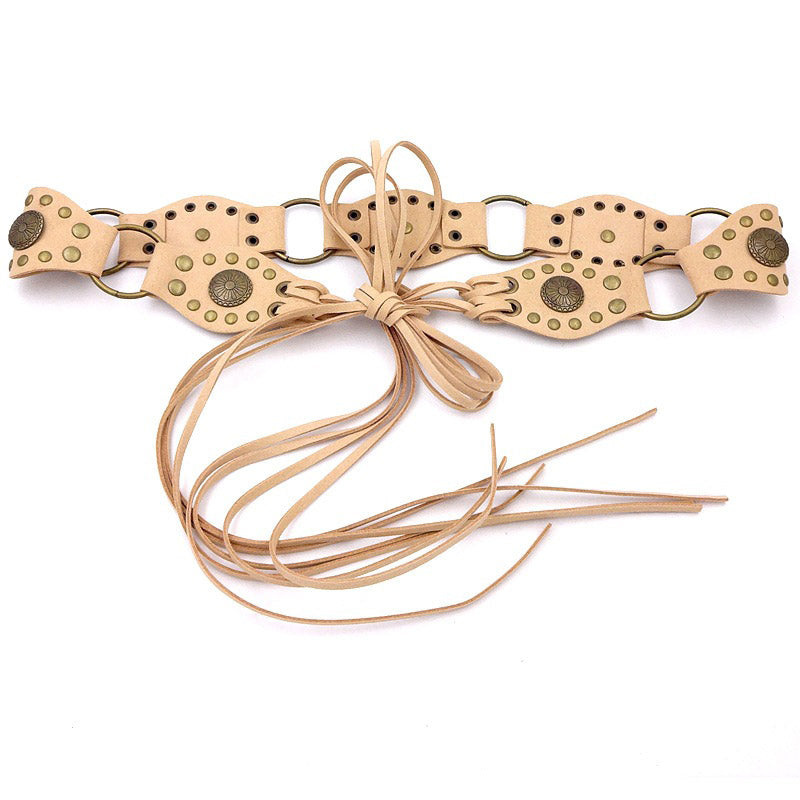 Retro Ethnic Rivet Waist Rope