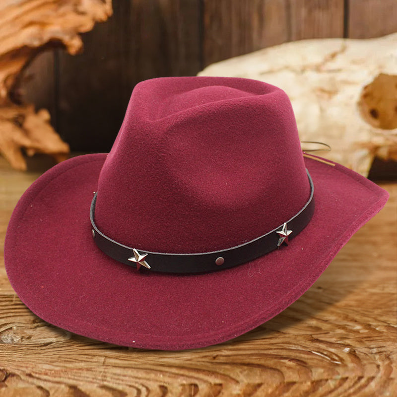 Western Felt Cowgirl Fedora Hat