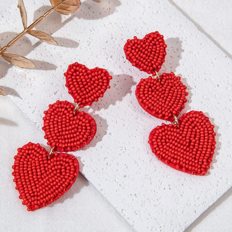 Heart Beaded Earrings