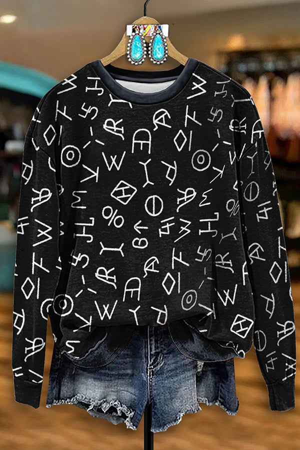 Retro Western Special Pictogram Symbol Sweatshirt