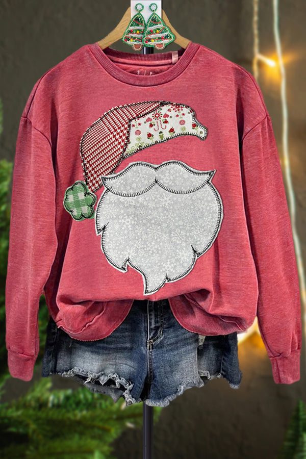 Classic Contrast Color Santa Sweatshirt