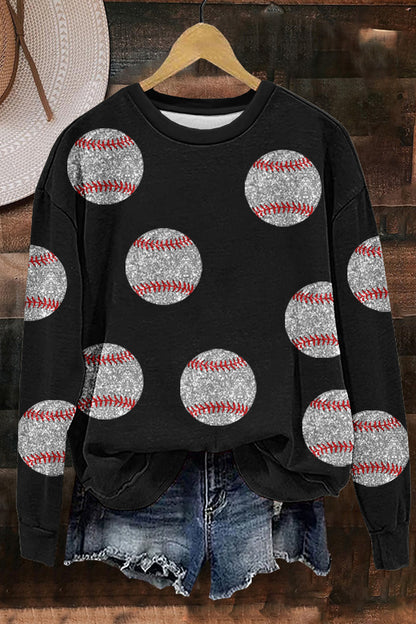 Classic Gameday Baseball Print Sweatshirt