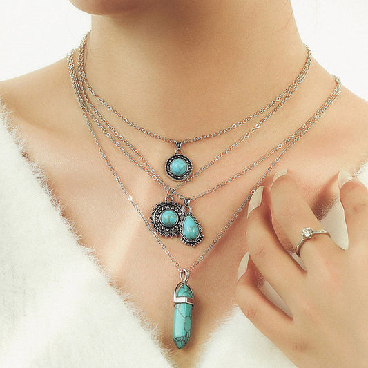 Distinctive Turquoise Layered Necklace