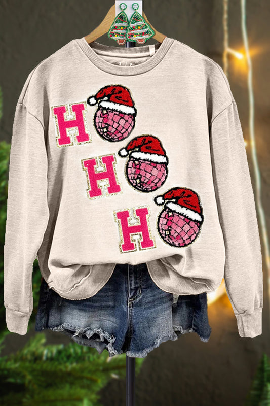 Retro Contrast Color Christmas Sweatshirt