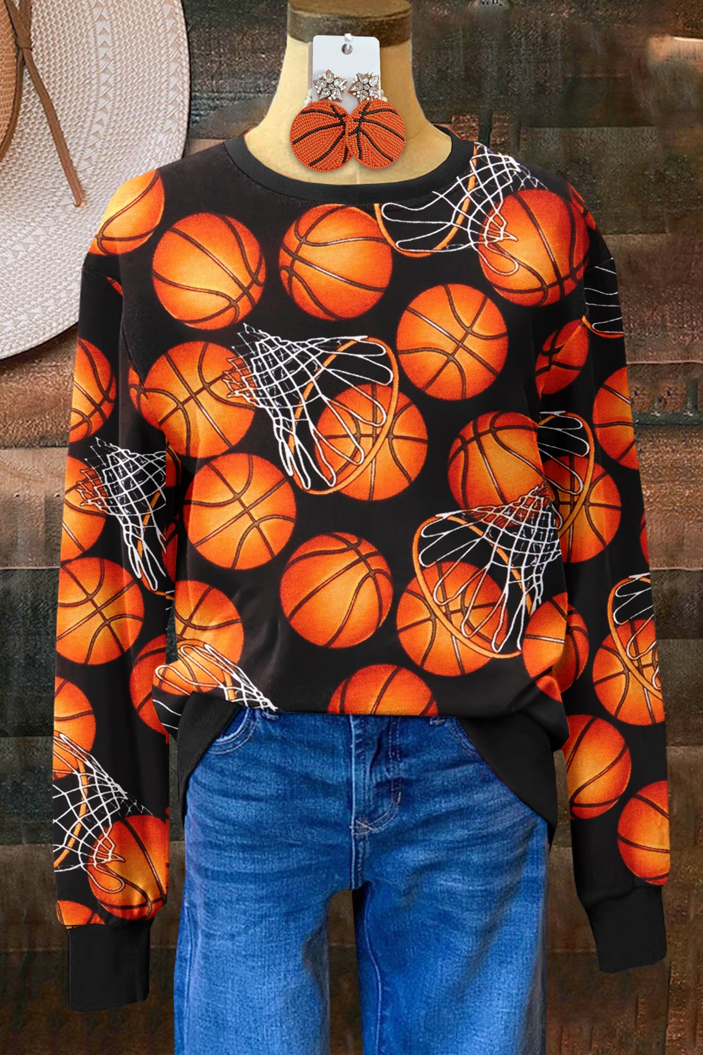 Classic Basketball Game Day Print Top