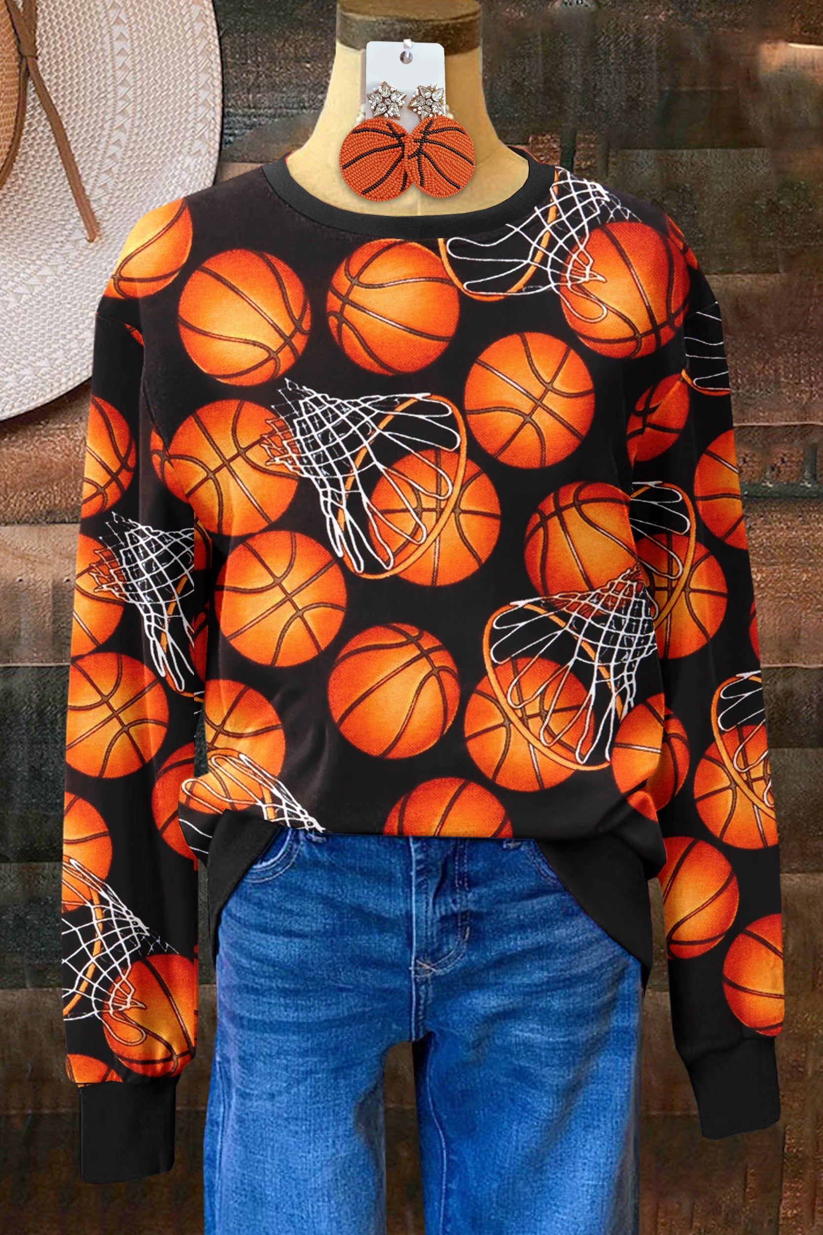 Classic Basketball Game Day Print Top