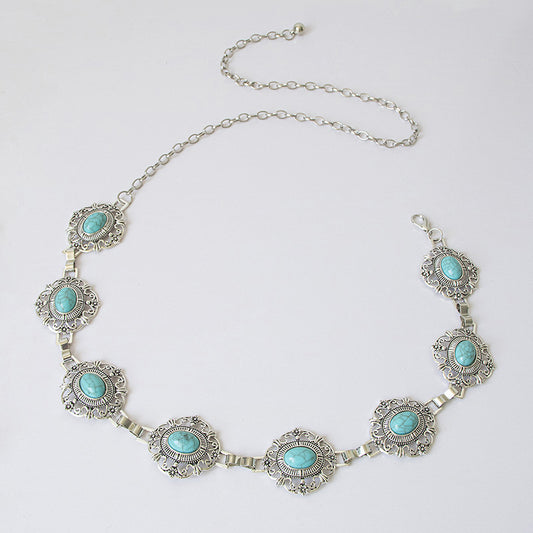 Classic Turquoise Hollow Waist Chain