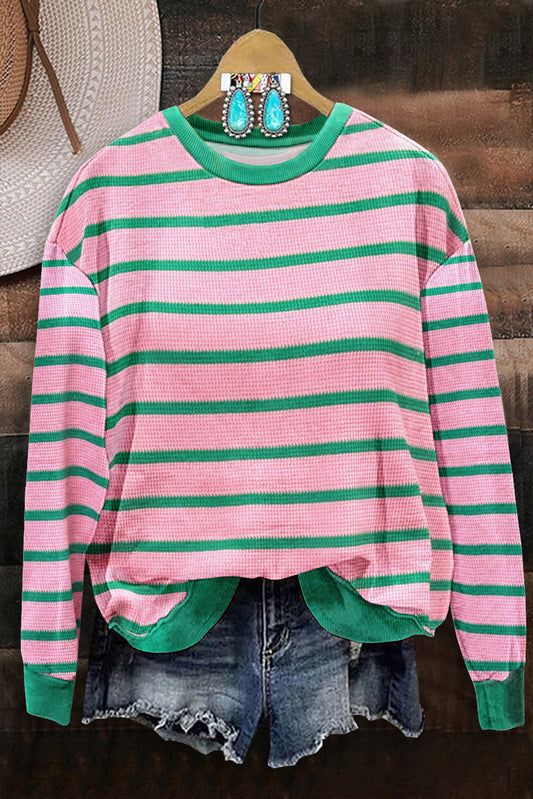 Catch You Later Stripe Colorblock Sweater