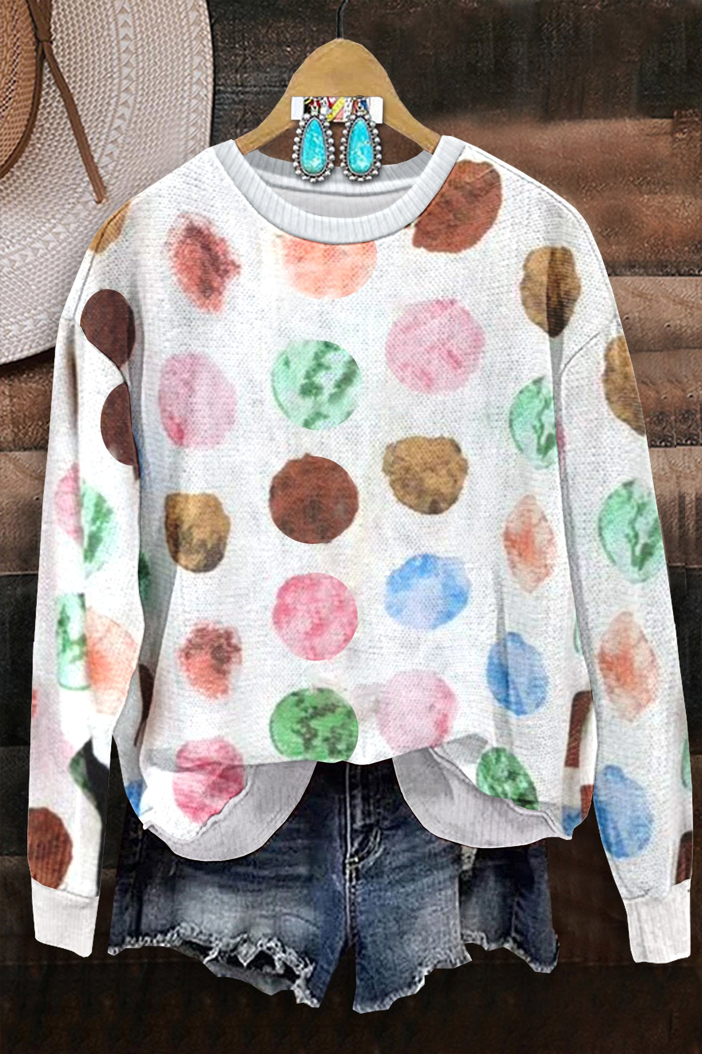 Colorful Polka Dot Sweater