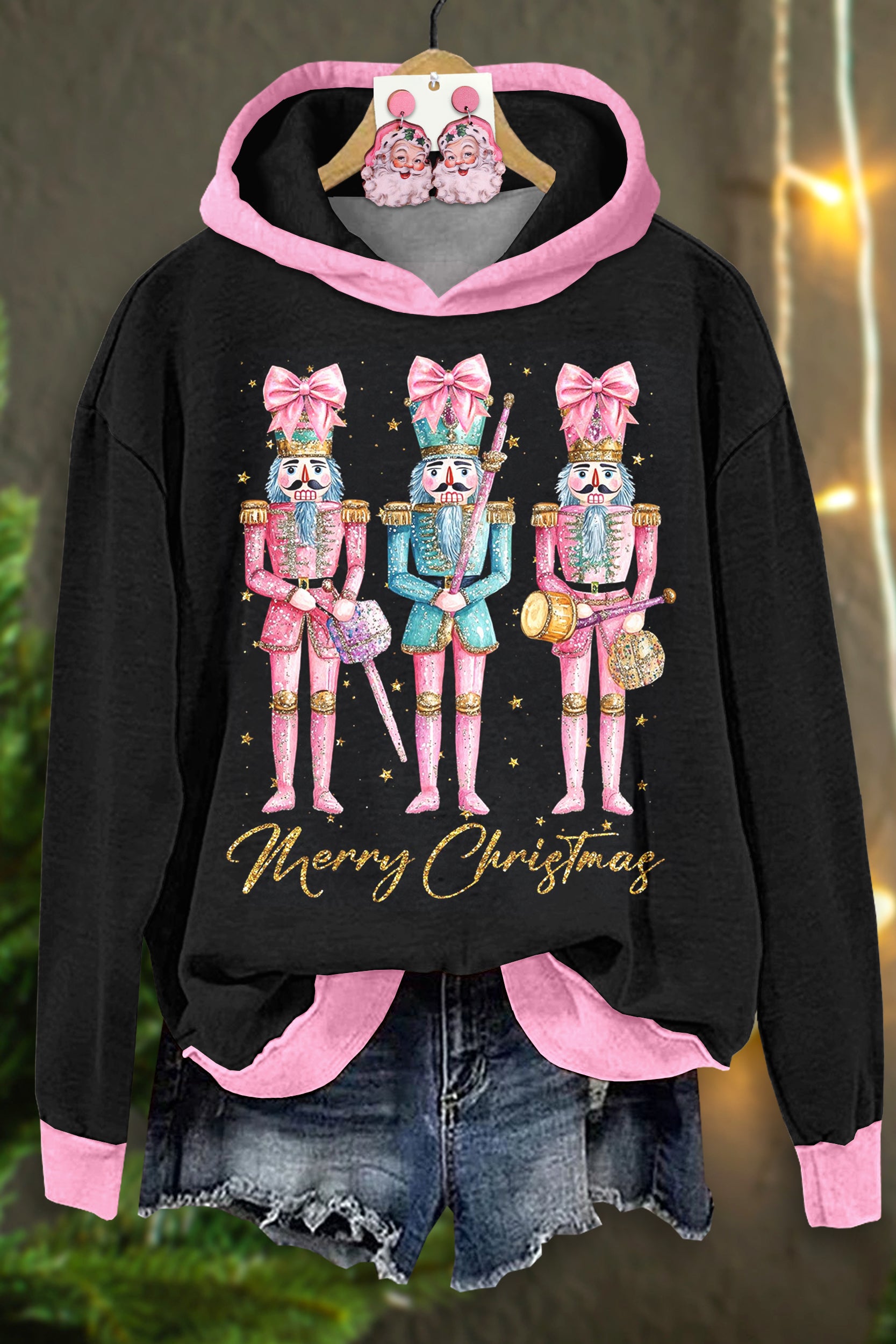 Cute Nutcracker Print Hoodie