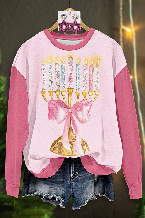 Sweet Hanukkah Menorah Print Top