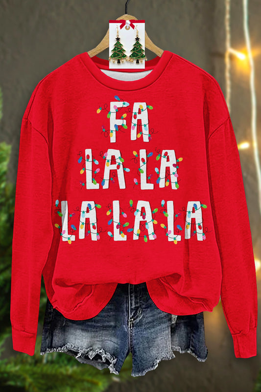 Classic Christmas FA LA LA Print Top