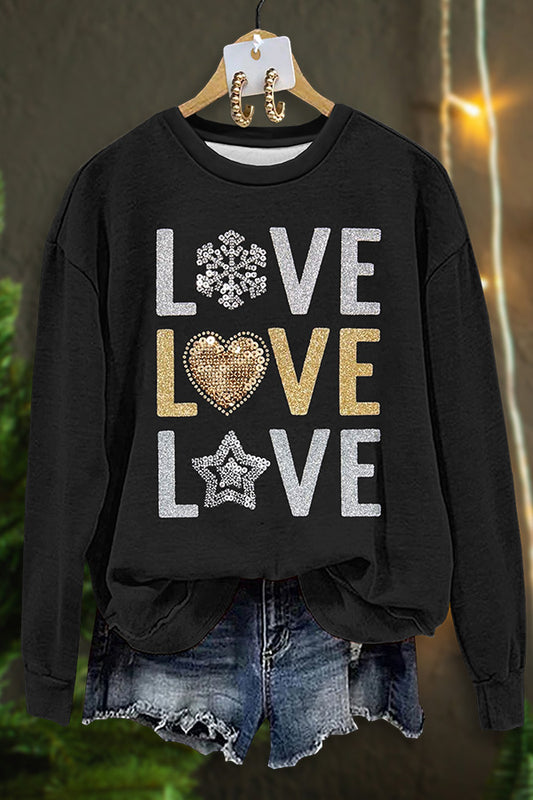 Classic Love Print Long Sleeve Sweatshirt