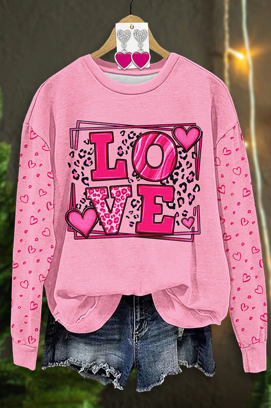 Cute Valentine's Day Love Print Sweatshirt