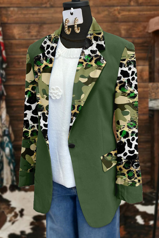 Classic Camouflage Milk Print Blazer