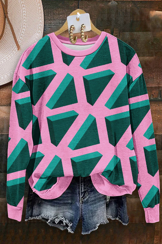 Classic Geometric Print Sweatshirt