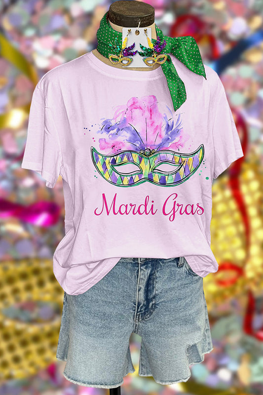 Fresh Mardi Gras Print T-shirt